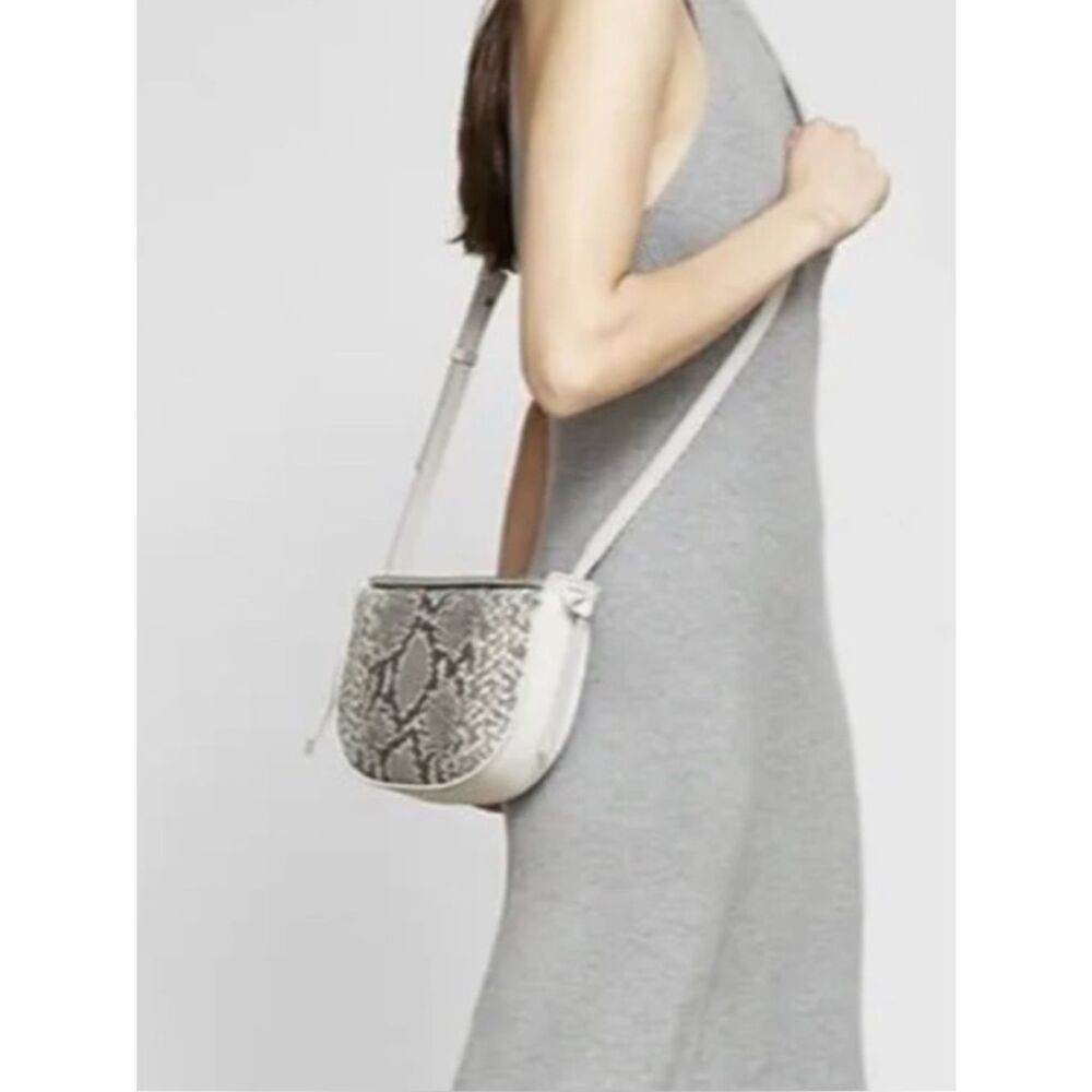 Banana Republic White Faux-Snake Crossbody Bag